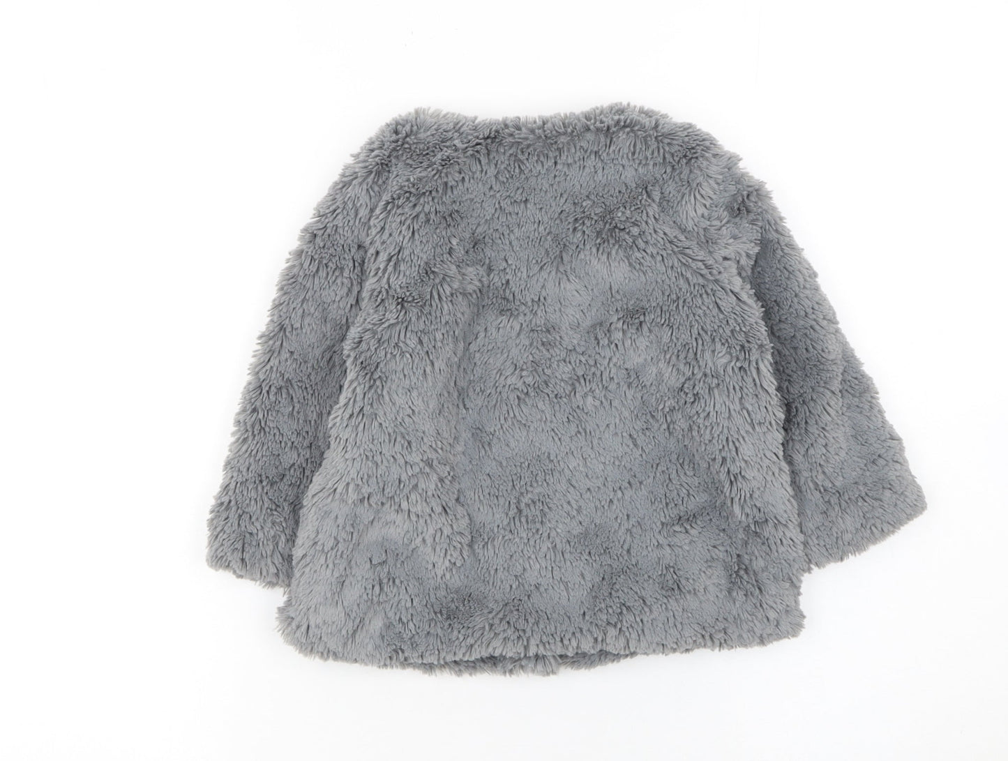 Next Baby Girls Grey Faux Fur Coat 12-18 Months Lined Winter Jacket