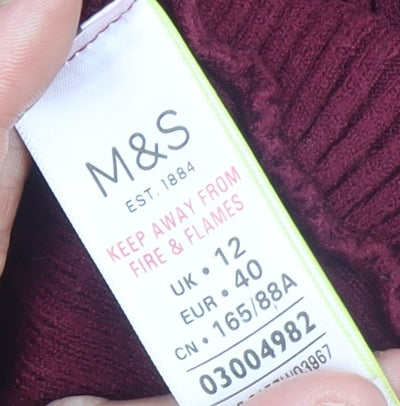Womens UK Size 12 Marks and Spencer Red Cardigan Jumper