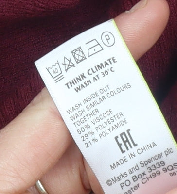 Womens UK Size 12 Marks and Spencer Red Cardigan Jumper