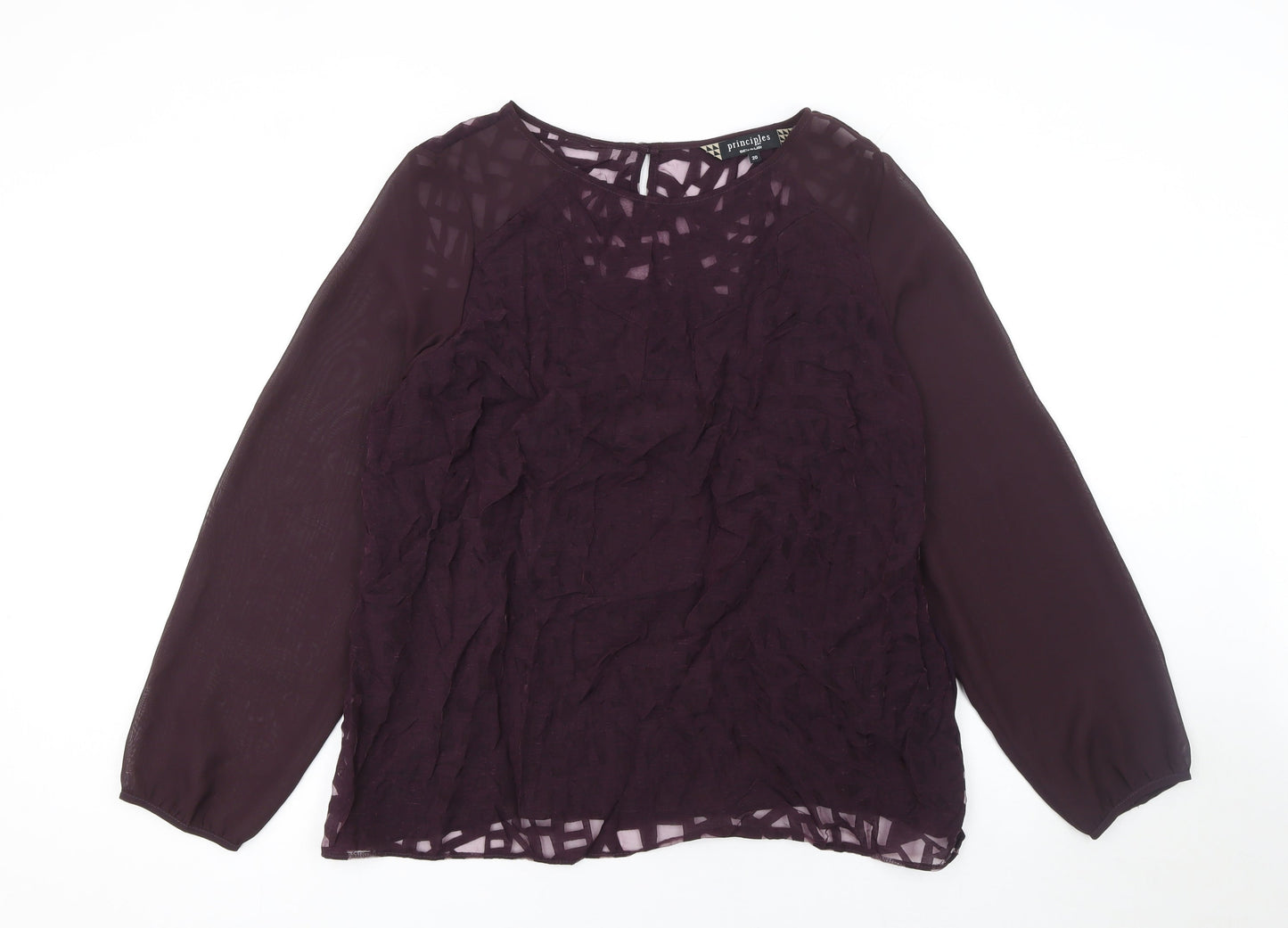 Womens UK Size 20 Principles by Ben de Lisi Purple Tunic Blouse