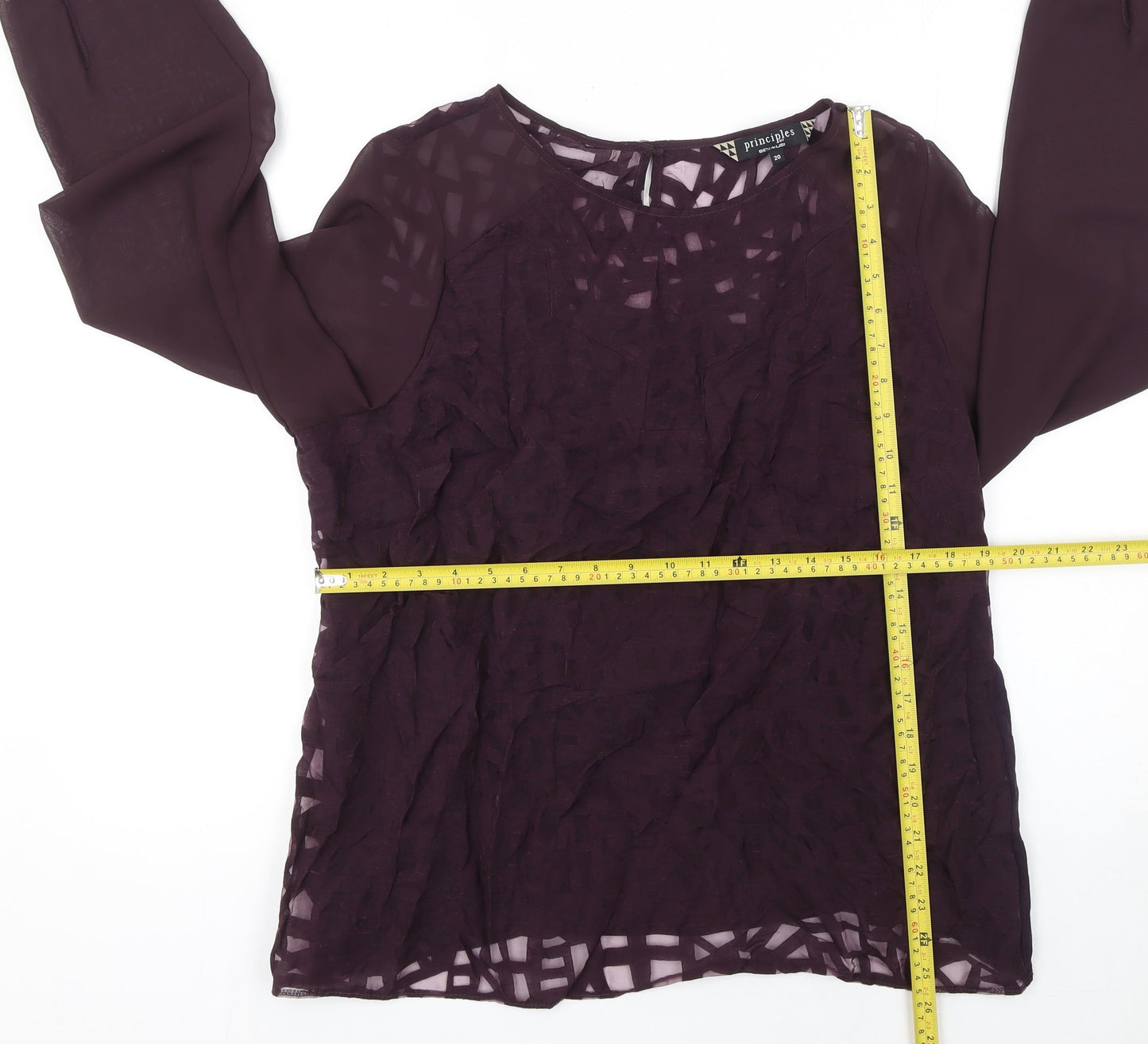 Womens UK Size 20 Principles by Ben de Lisi Purple Tunic Blouse