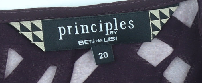 Womens UK Size 20 Principles by Ben de Lisi Purple Tunic Blouse