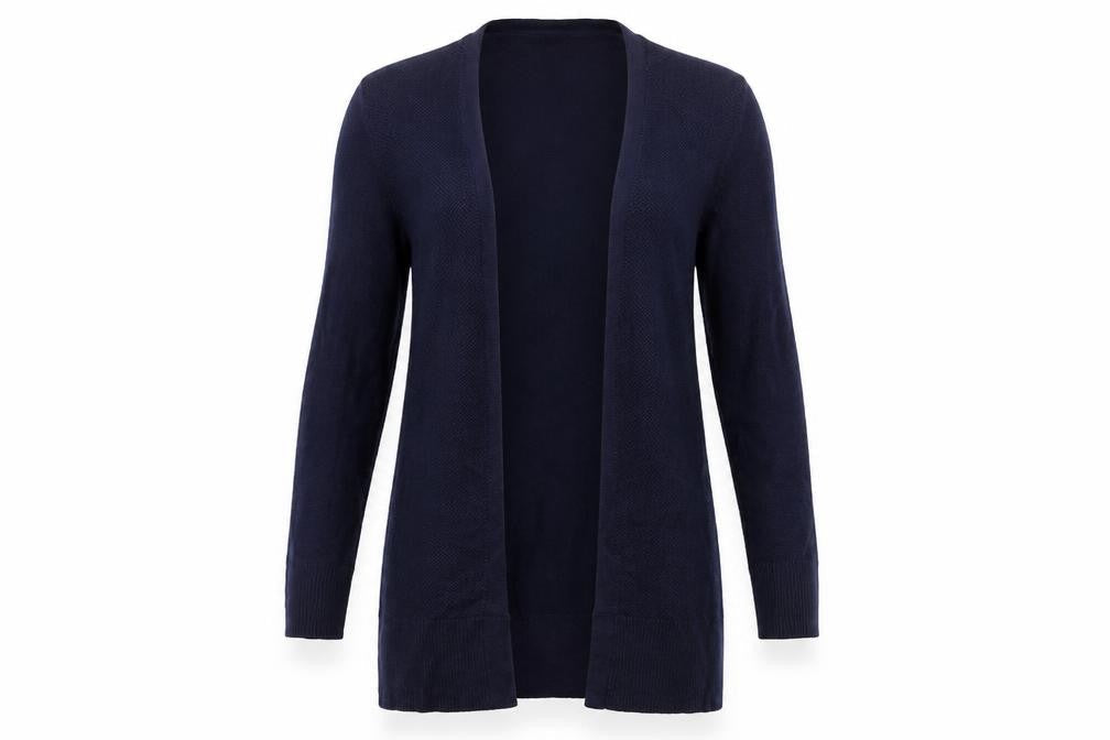Gap Women Blue Cotton Long Sleeve Open Front Cardigan Size S