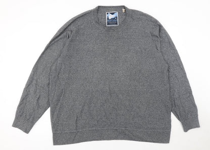 Mantaray Mens Grey 2XL Cotton Crew Neck Waffle Knit Jumper