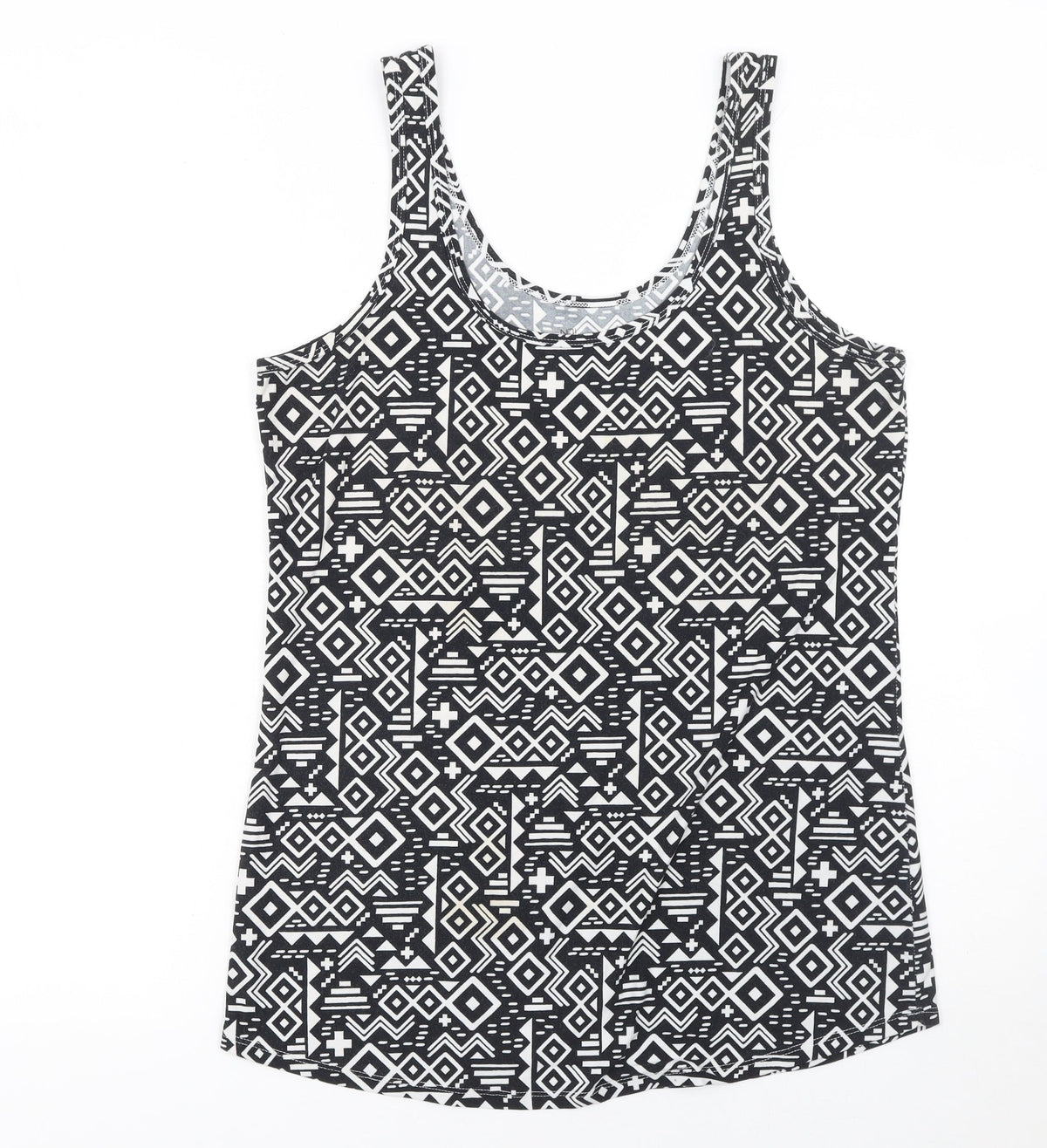 Additional front view of No Boundaries Teens Black Aztec Geometric Tank Top XL Regular Stretch
