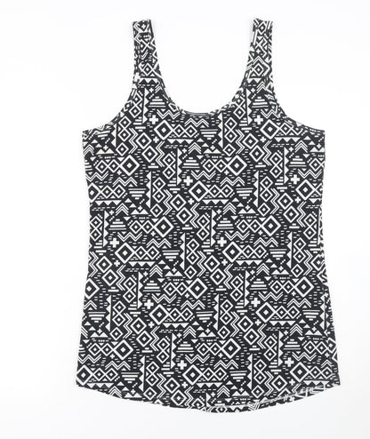 Close-up detail of No Boundaries Teens Black Aztec Geometric Tank Top XL Regular Stretch