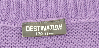 Girls UK Size 15 Years Destination Purple Pullover Jumper