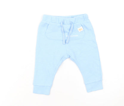 Dunnes Stores Unisex Baby Blue Jogger Trousers 6-9 Months Soft Cotton Blend