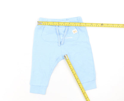 Dunnes Stores Unisex Baby Blue Jogger Trousers 6-9 Months Soft Cotton Blend