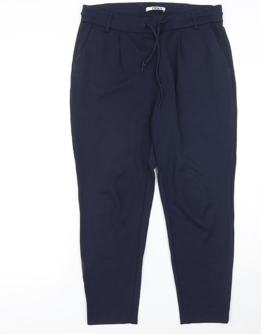 Womens UK Size L Only Regular Fit Casual Workwear Blue Trousers