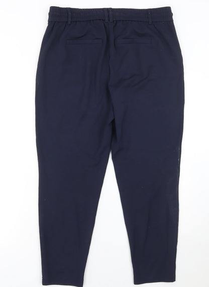 Womens UK Size L Only Regular Fit Casual Workwear Blue Trousers