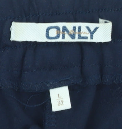 Womens UK Size L Only Regular Fit Casual Workwear Blue Trousers