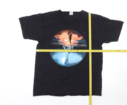 Mens UK Size M Fruit of the Loom Black  T-Shirt