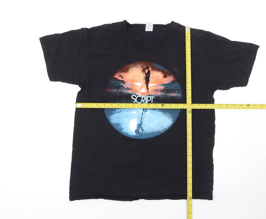 Mens UK Size M Fruit of the Loom Black  T-Shirt