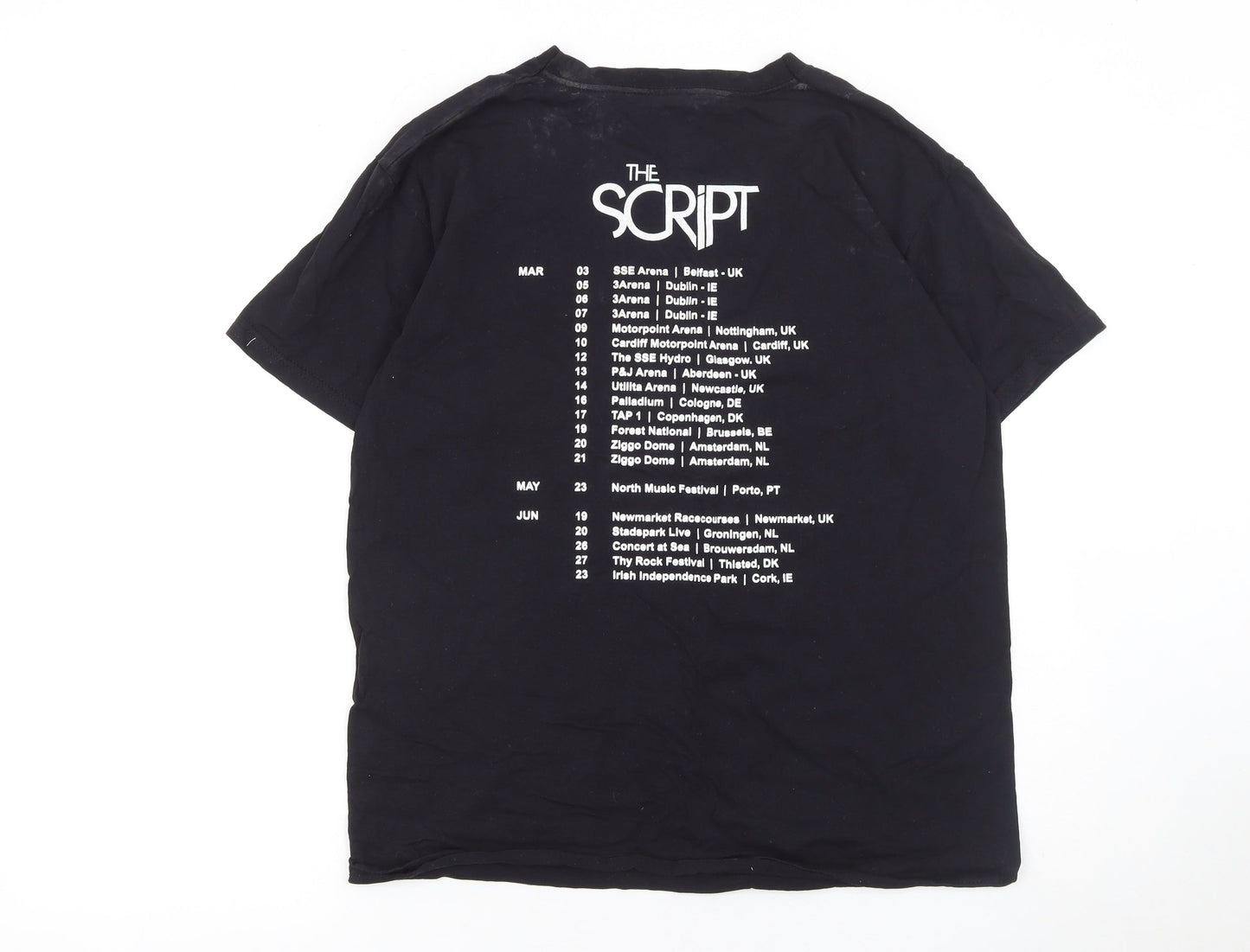 Mens UK Size M Fruit of the Loom Black  T-Shirt