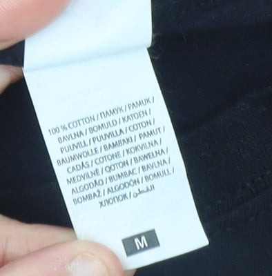 Mens UK Size M Fruit of the Loom Black  T-Shirt