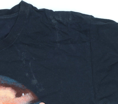 Mens UK Size M Fruit of the Loom Black  T-Shirt