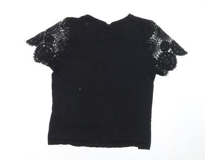 Womens UK Size 2XL Beloved Woman Black Basic T-Shirt
