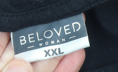 Womens UK Size 2XL Beloved Woman Black Basic T-Shirt