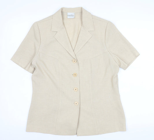 Womens UK Size 10 Eastex Beige Classic Blouse