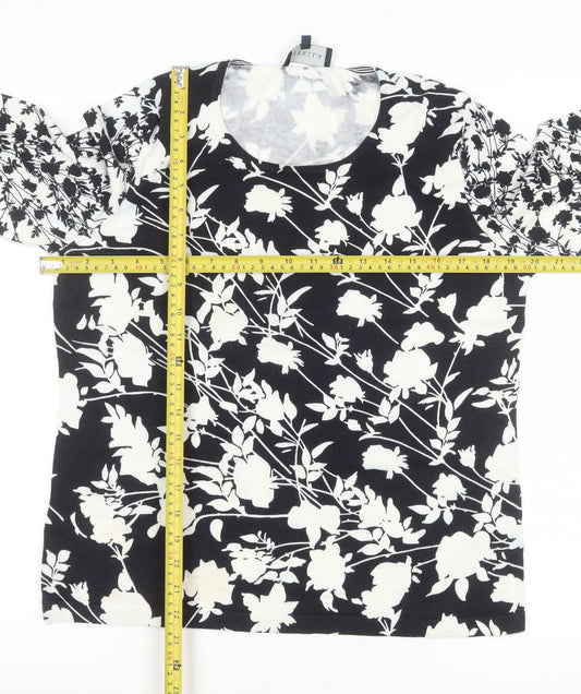 Womens UK Size L Viyella Black Basic Blouse