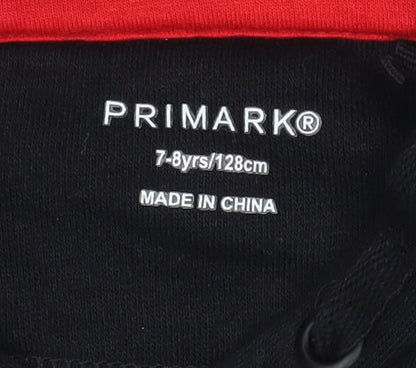 Boys UK Size 7-8 Years Primark Black Pullover Hoodie