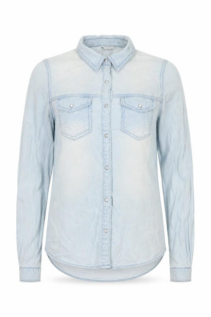 Womens UK Size S VILA Blue Basic Button-Up