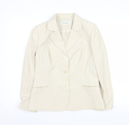 BHS Classics Women's Beige Tailored Single-Breasted Blazer Size 10