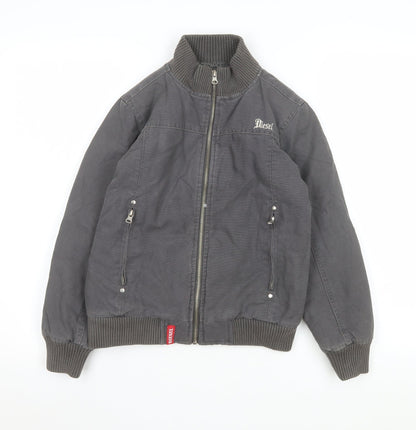 Girls UK Size 7-8 Years Diesel Grey Bomber Jacket
