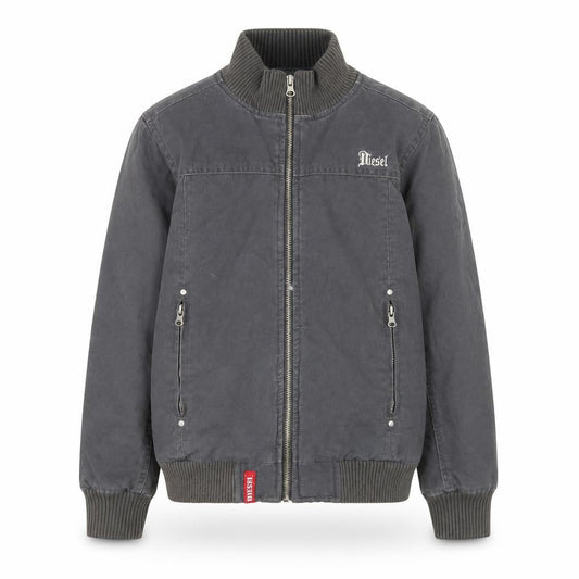 Girls UK Size 7-8 Years Diesel Grey Bomber Jacket
