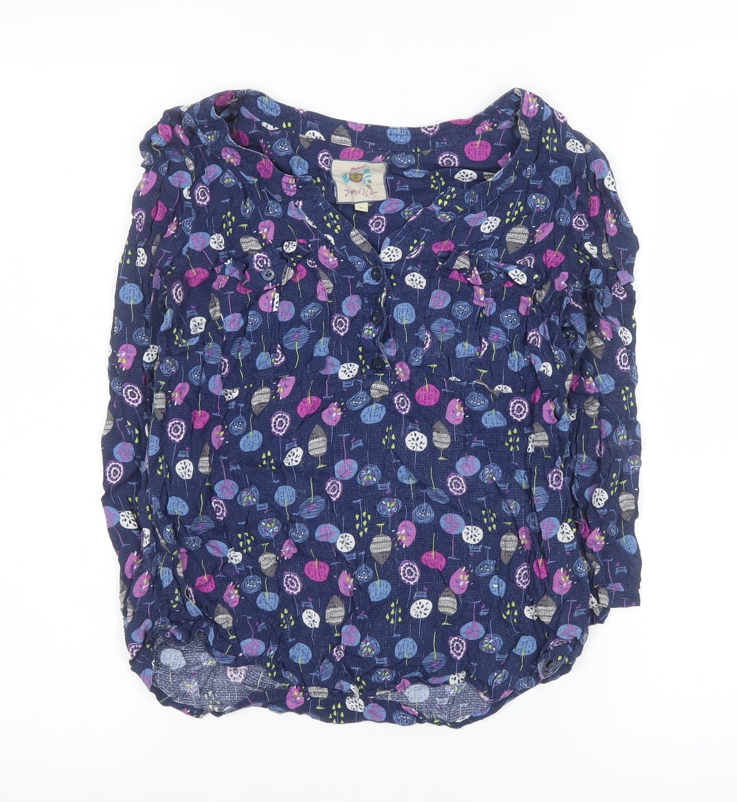 Womens UK Size 8 Monsoon Blue Tunic Blouse