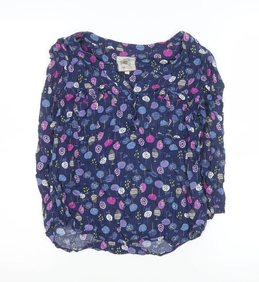 Womens UK Size 8 Monsoon Blue Tunic Blouse