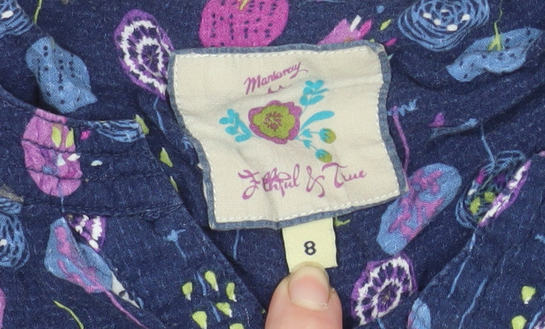 Womens UK Size 8 Monsoon Blue Tunic Blouse