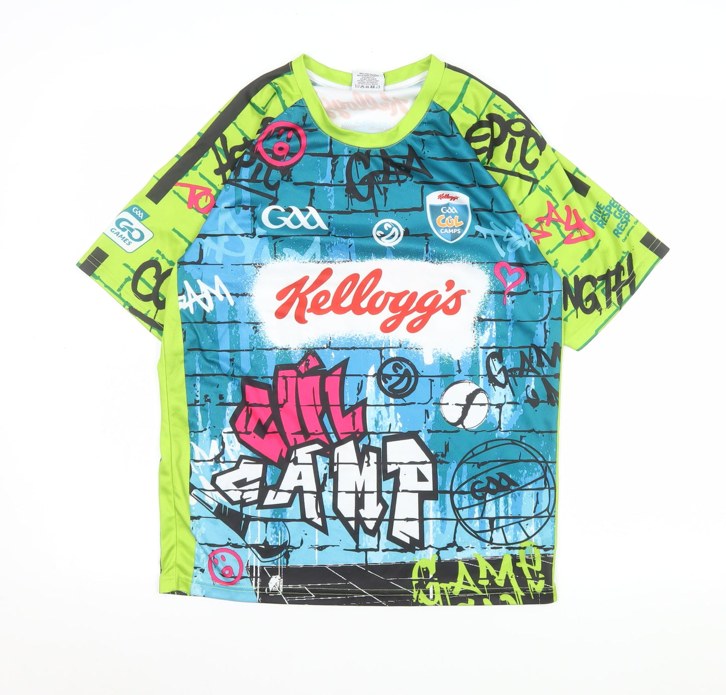 Mens UK Size XS Masita Multicoloured Football Gym & Training Running & Jogging T