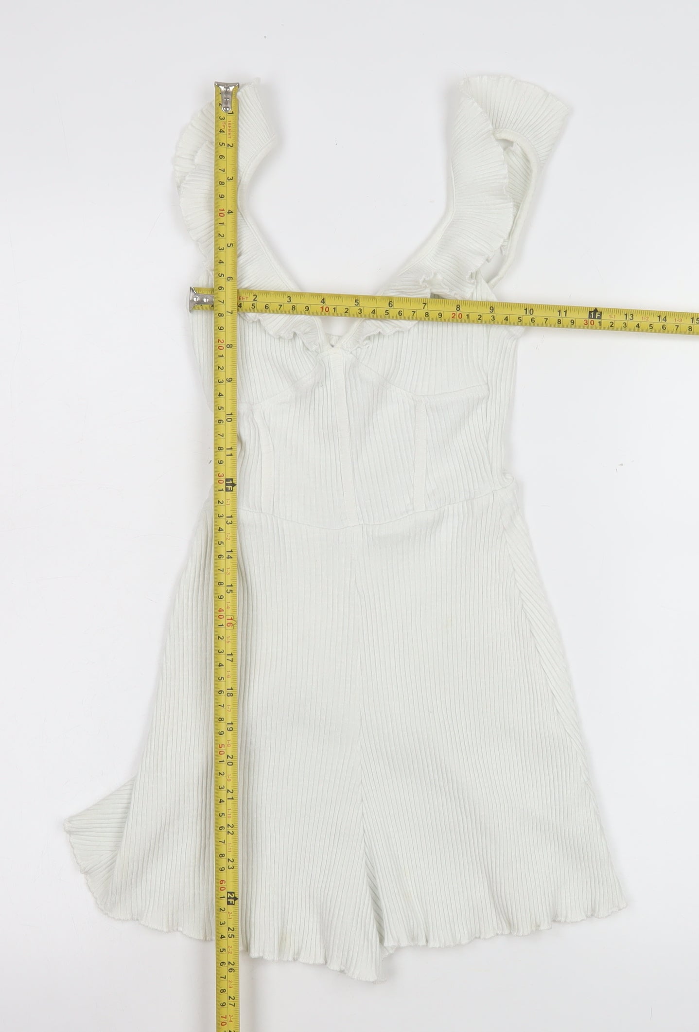 Womens UK Size XS Bershka One-Piece White Playsuit