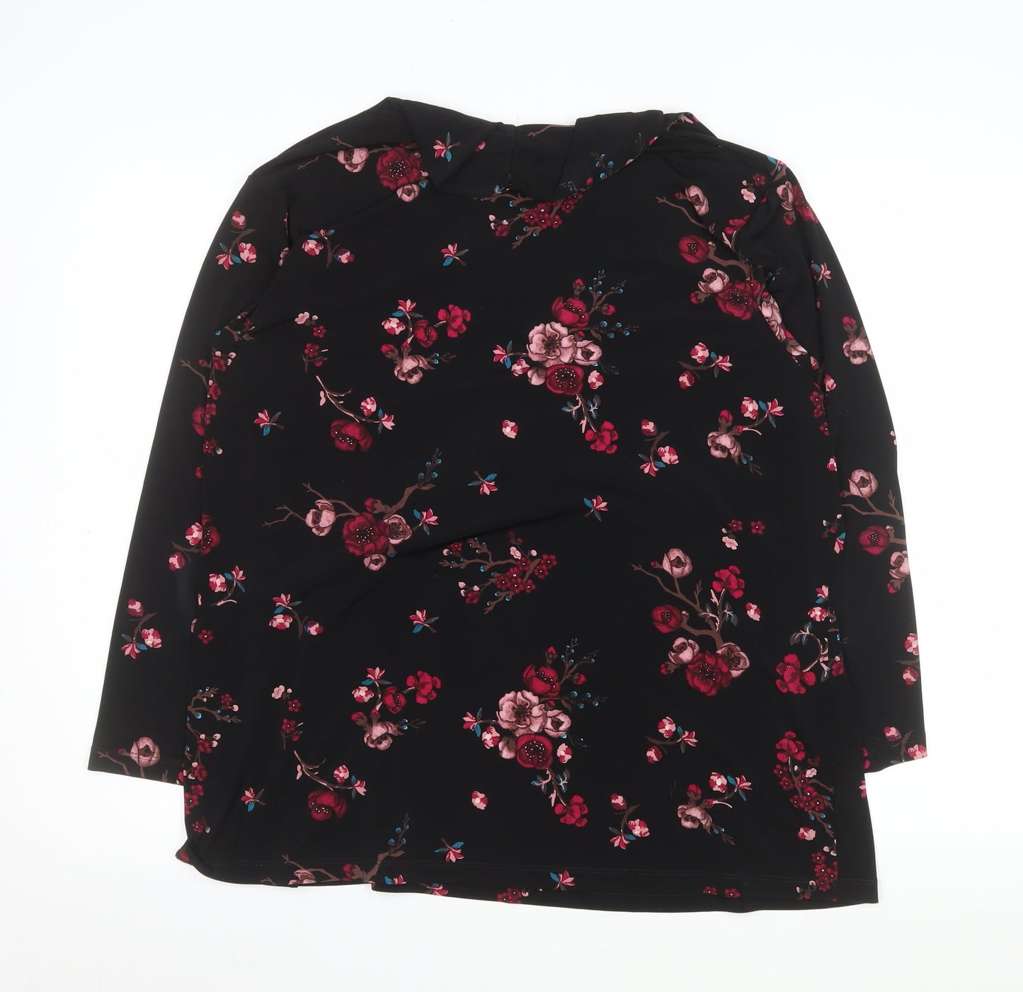 Womens UK Size XL Punt Roma Black Wrap Blouse