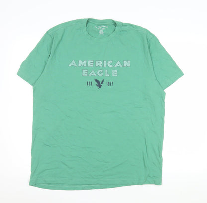Mens UK Size M American Eagle Green  T-Shirt