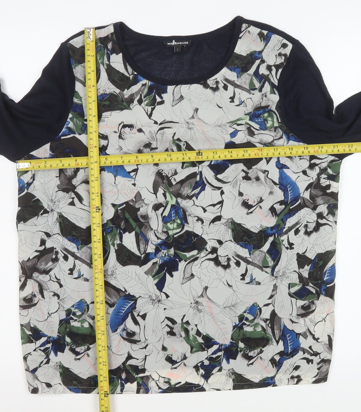 Womens UK Size L Warehouse Multicoloured Basic Blouse