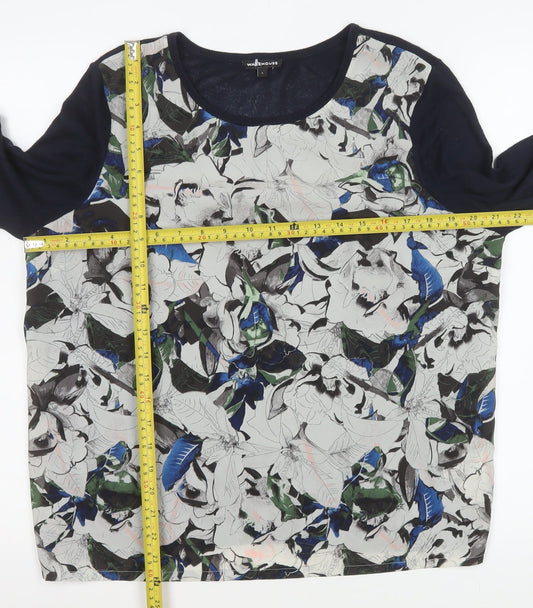 Womens UK Size L Warehouse Multicoloured Basic Blouse