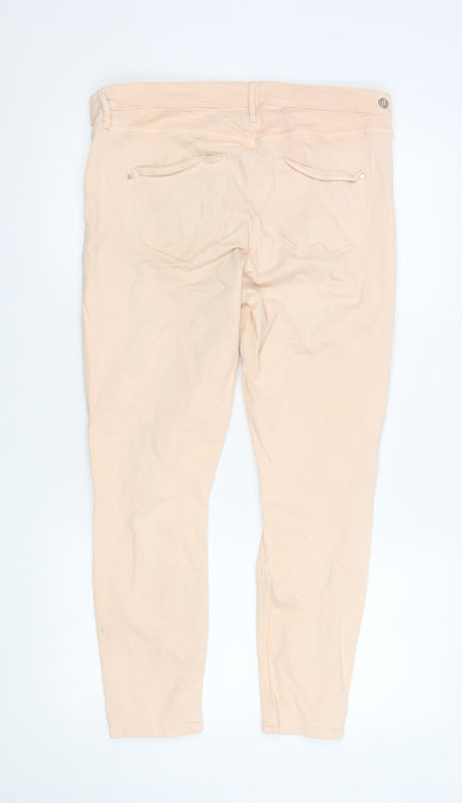 Womens UK Size 16 River Island Slim Fit Skinny Beige Jeans