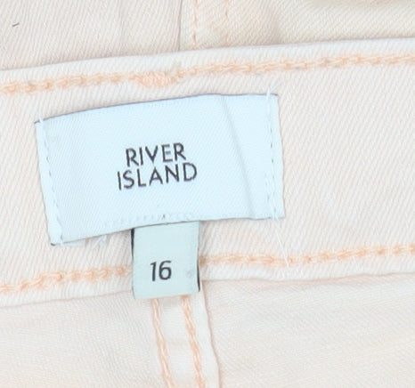Womens UK Size 16 River Island Slim Fit Skinny Beige Jeans