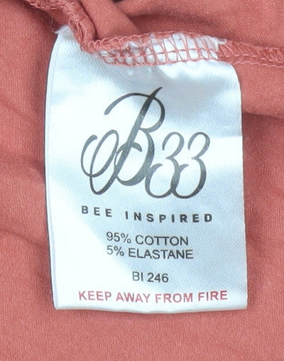 Womens UK Size S Bee Inspired Orange Basic T-Shirt