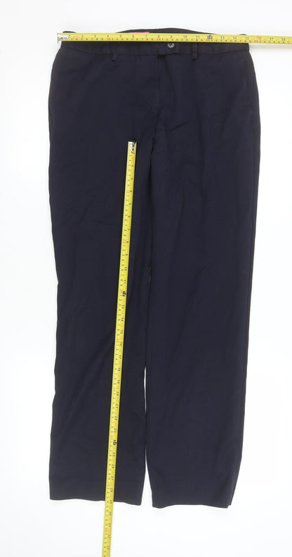 Mens UK Size 12L Brook Taverner Regular Fit Dress Pants Blue Trousers
