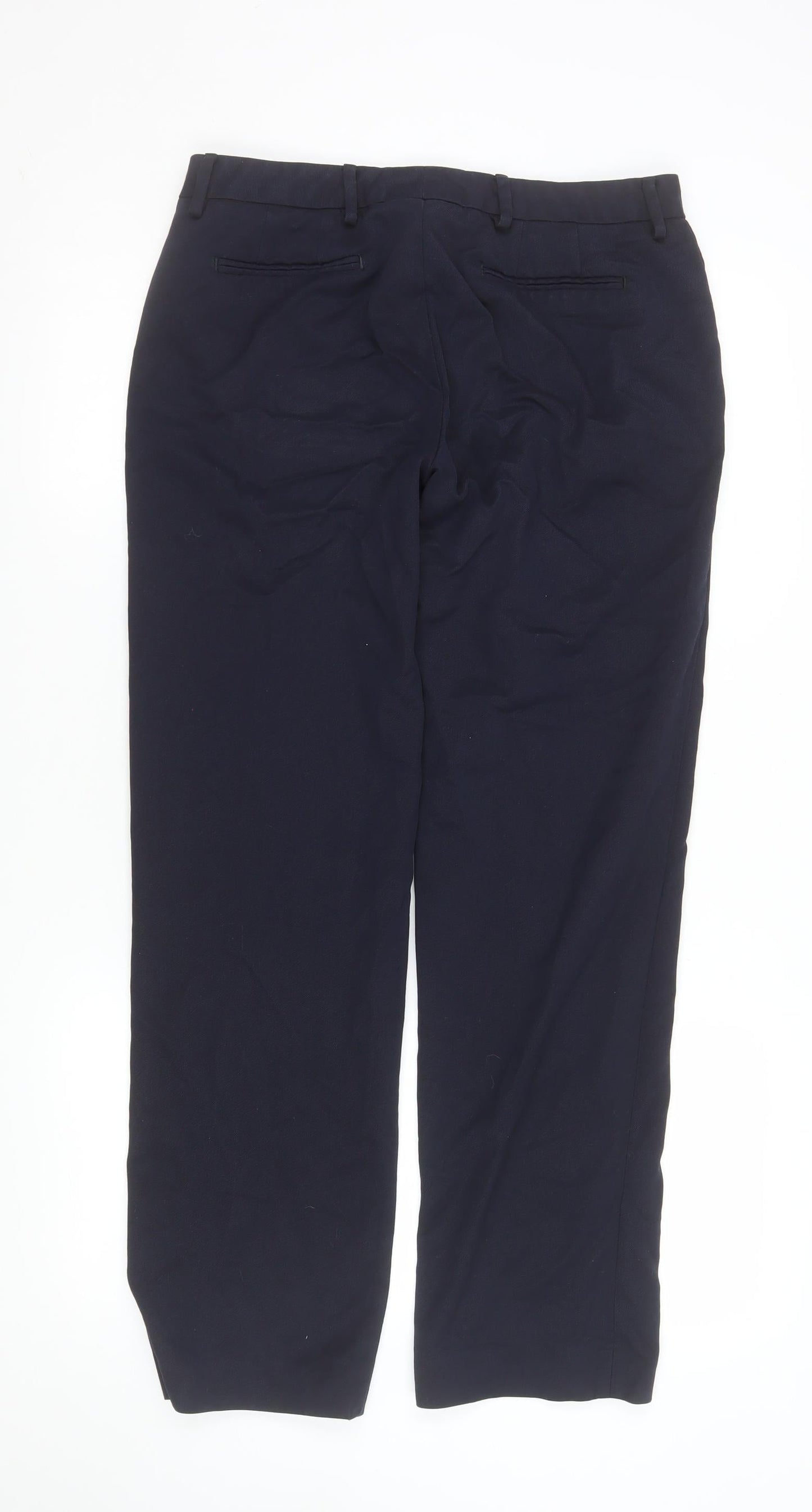 Mens UK Size 12L Brook Taverner Regular Fit Dress Pants Blue Trousers