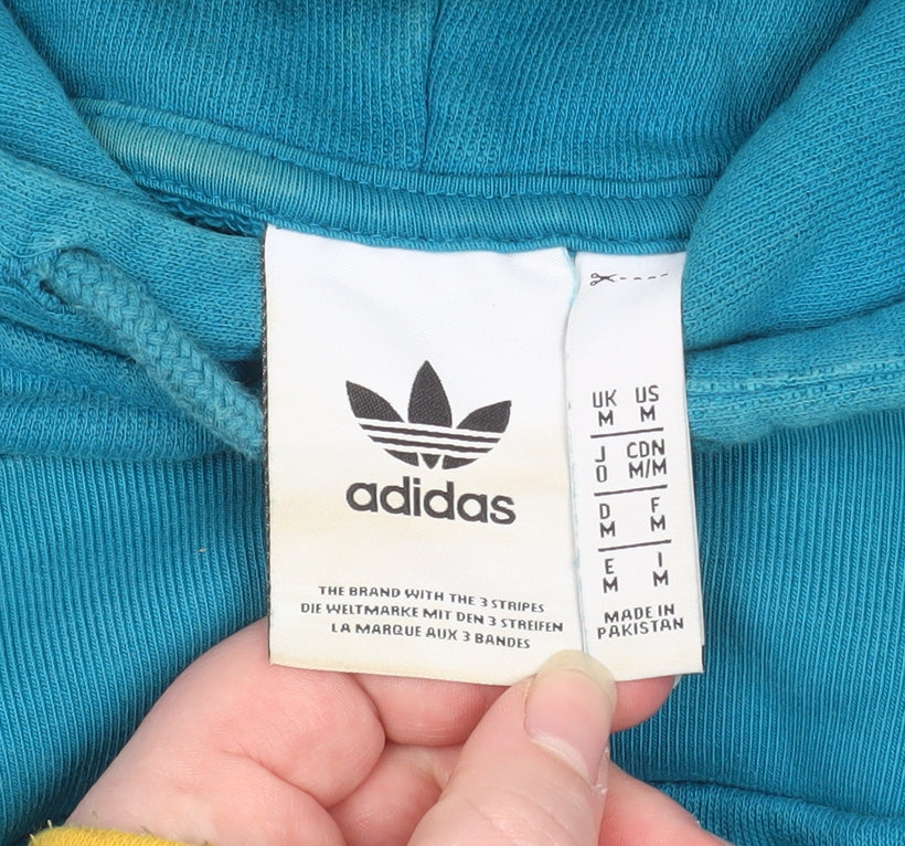 Mens UK Size M adidas Blue Pullover Hoodie