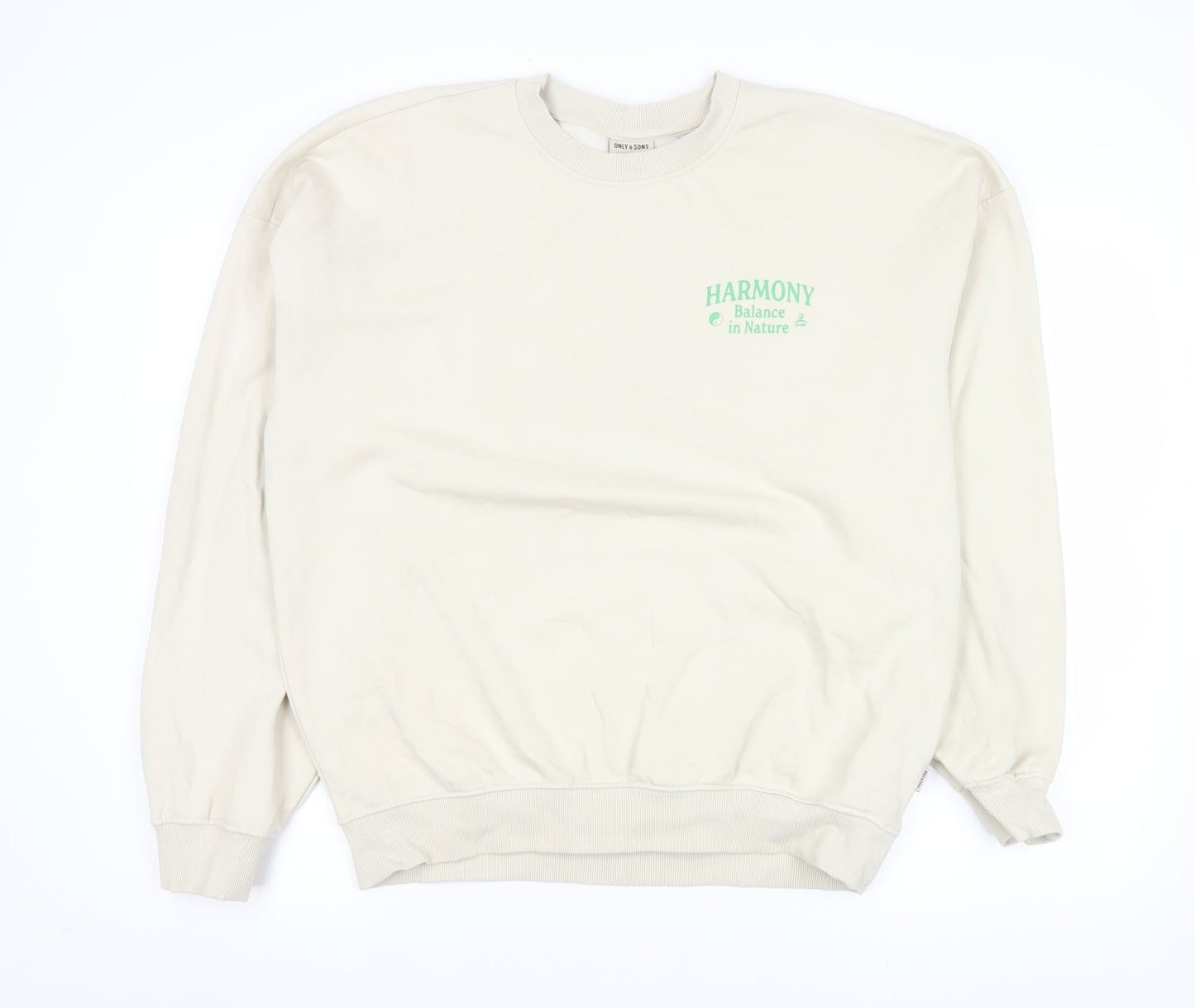 Mens UK Size M ONLY & SONS Beige Pullover Sweatshirt