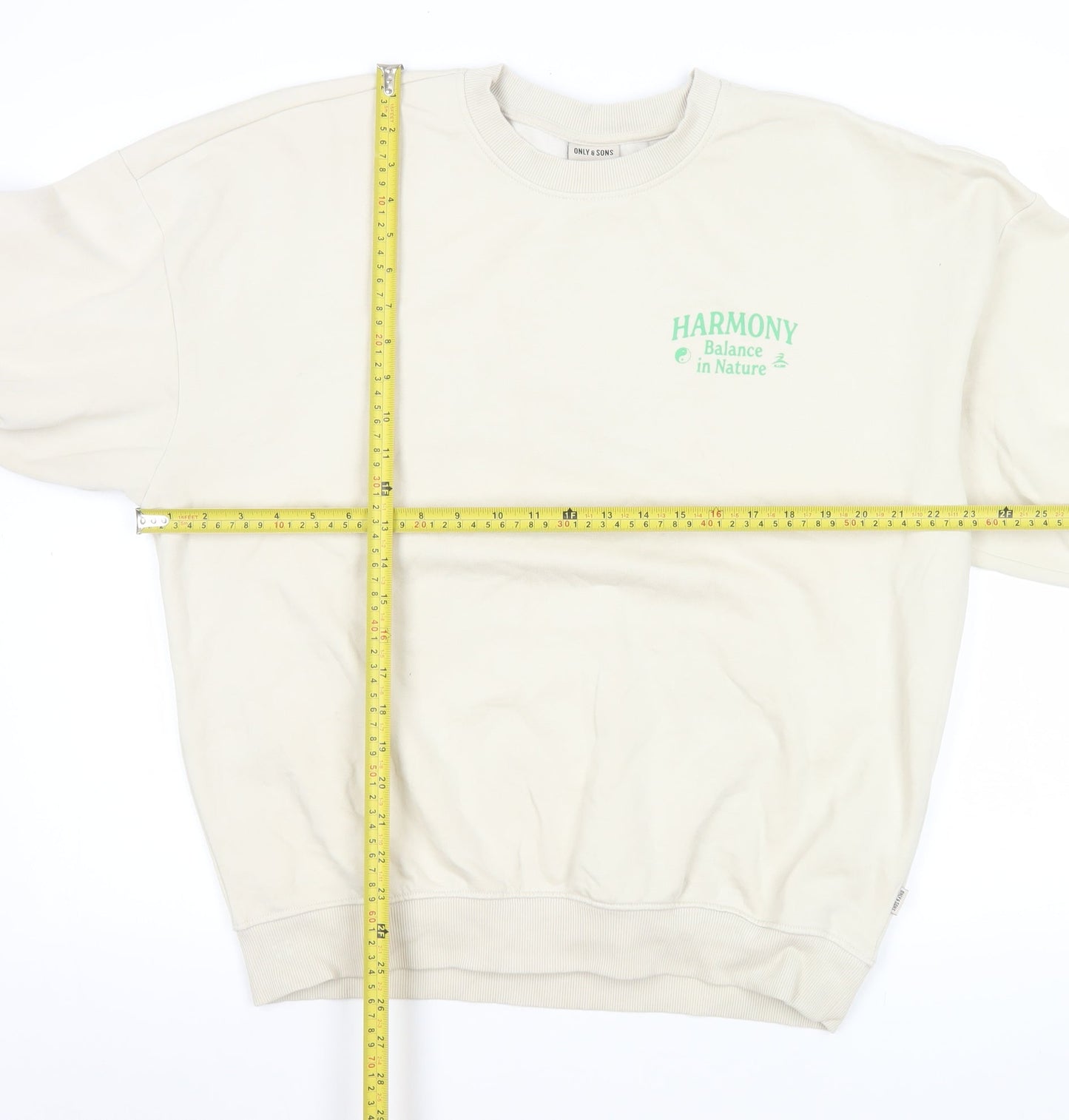 Mens UK Size M ONLY & SONS Beige Pullover Sweatshirt