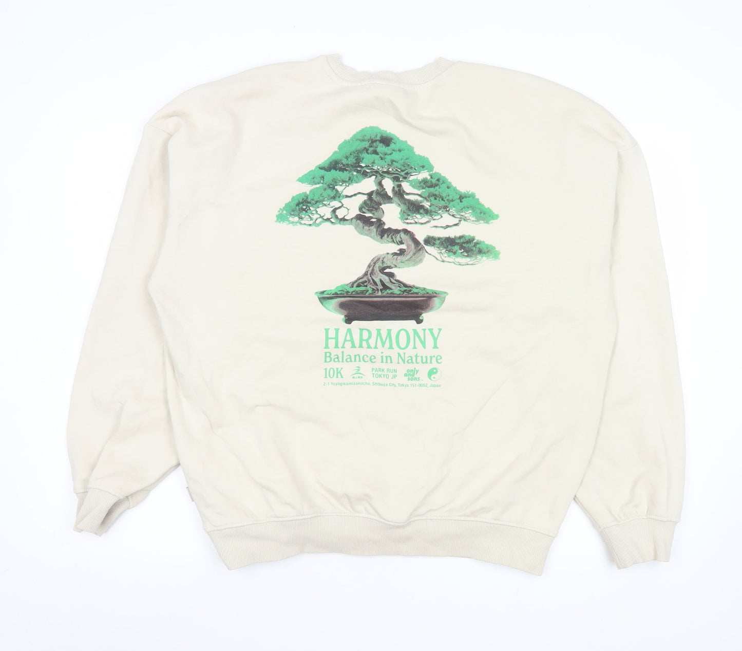 Mens UK Size M ONLY & SONS Beige Pullover Sweatshirt