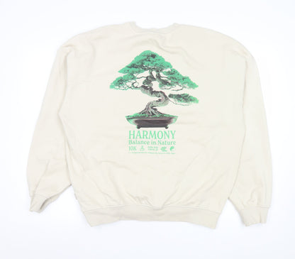 Mens UK Size M ONLY & SONS Beige Pullover Sweatshirt