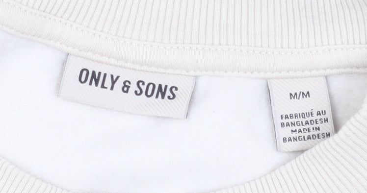 Mens UK Size M ONLY & SONS Beige Pullover Sweatshirt